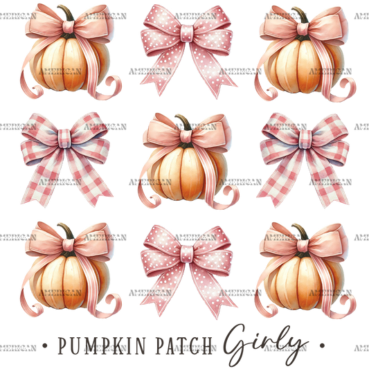 Autumn Pumpkins Bows-7 DTF Transfer