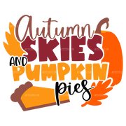 Autumn Skies And Pumpkin DTF Transfer