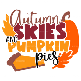 Autumn Skies And Pumpkin DTF Transfer