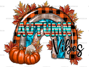Autumn Vibes Rainbow DTF Transfer