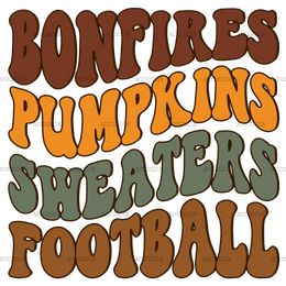Bonfires Pumpkin Sweaters Football DTF Transfer