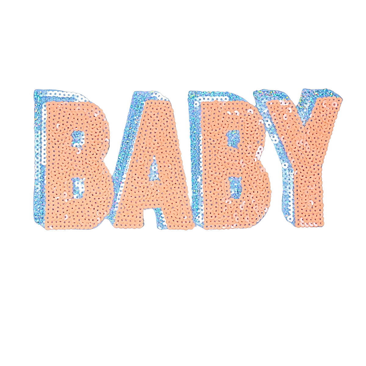 Baby Neon Coral Glitter Patch (Large/Sequin)