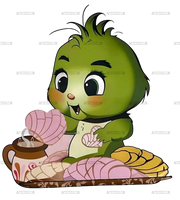 Baby Grinch Eating DTF Transfer