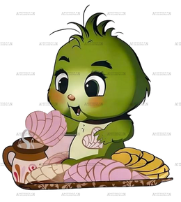 Baby Grinch Eating DTF Transfer