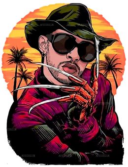 Bad Bunny Freddy Krueger Halloween DTF Transfer