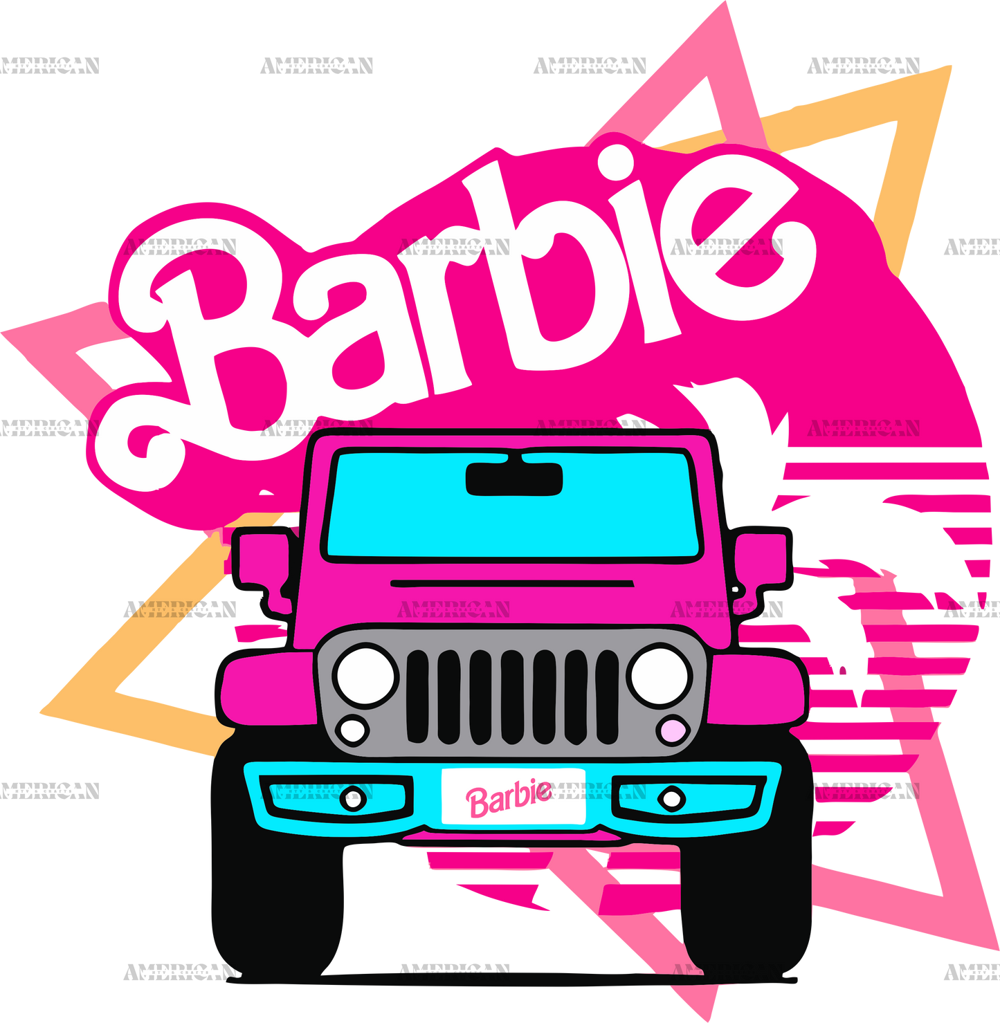Barbie Car DTF Transfer
