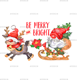 Be Merry And Bright Sleigh DTF Transfer