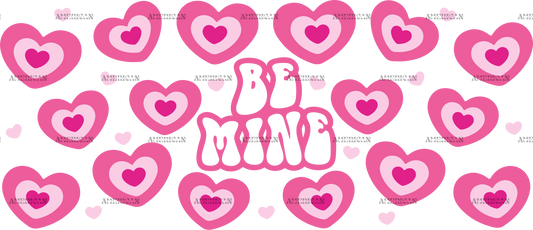 Be Mine Retro Hearts UV DTF Transfer