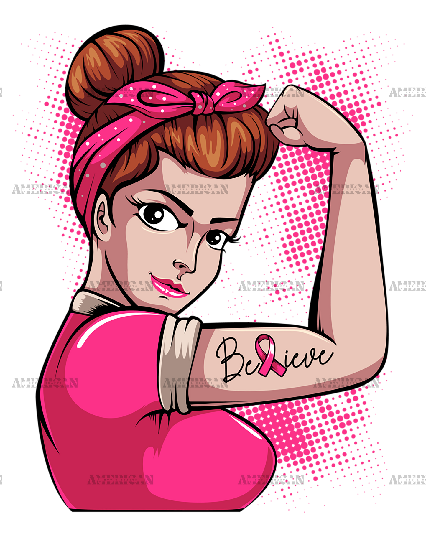 Believe Breast Cancer Awareness Warrior Survivor Support DTF Transfer