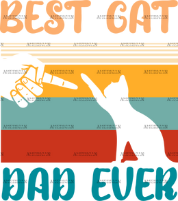 Best Cat Dad Ever DTF Transfer