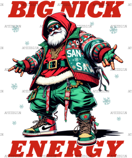 Big Nick Energy Santa DTF Transfer
