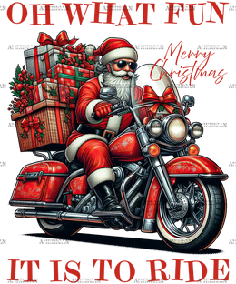 Biker Santa DTF Transfer
