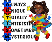 Black Girl Autism DTF Transfer