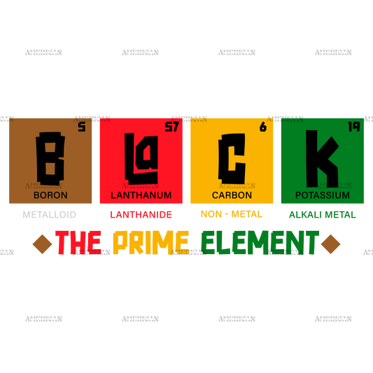 Black The Prime Element-4 DTF Transfer