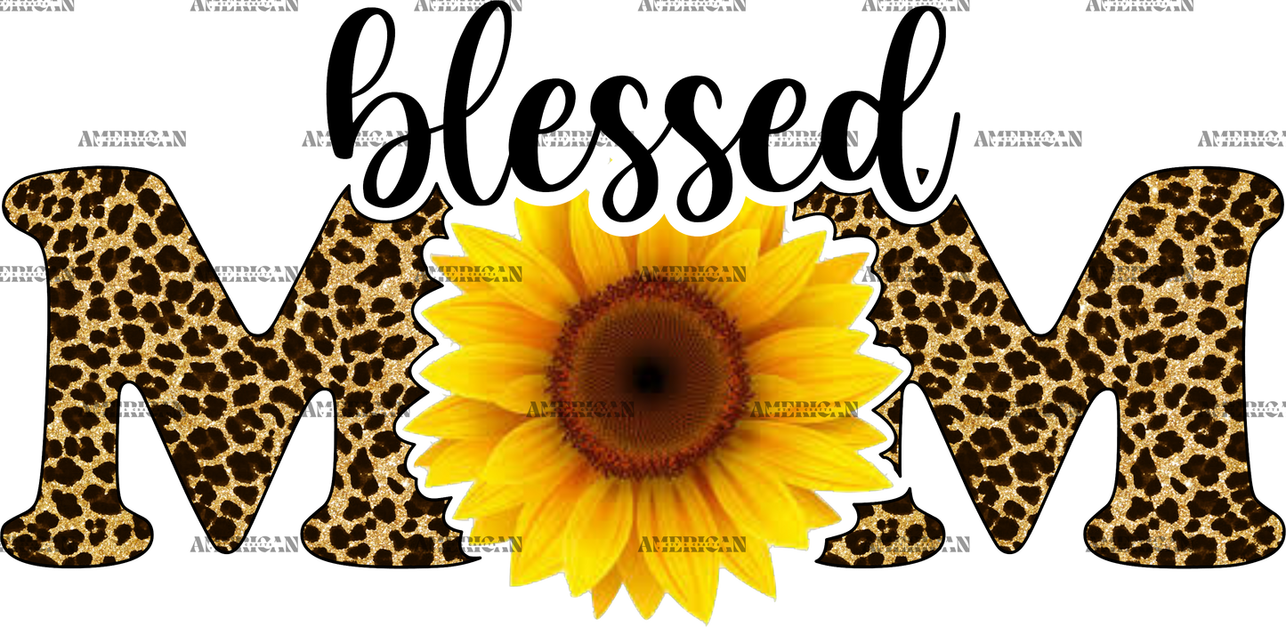 Blessed Mom Cheetah Sunflower DTF Transfer