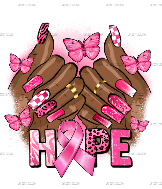 Breast Cancer Hope Nails DTF Transfer