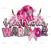 Breast Cancer Warrior Boxing Gloves DTF Transfer