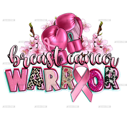 Breast Cancer Warrior Boxing Gloves DTF Transfer