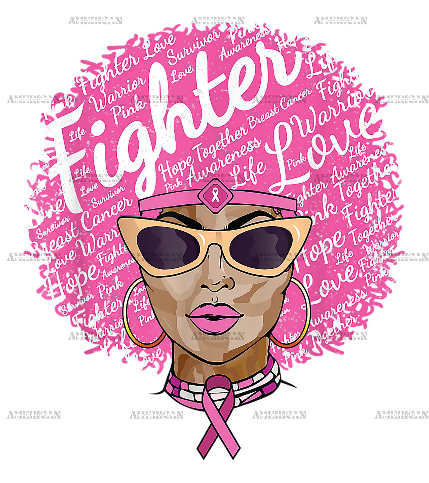 Breast Cancer Women Fighter Black Queen DTF Transfer