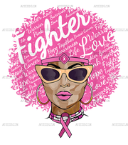 Breast Cancer Women Fighter Black Queen DTF Transfer