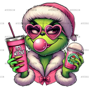 Bubble Grinch-1 DTF Transfer