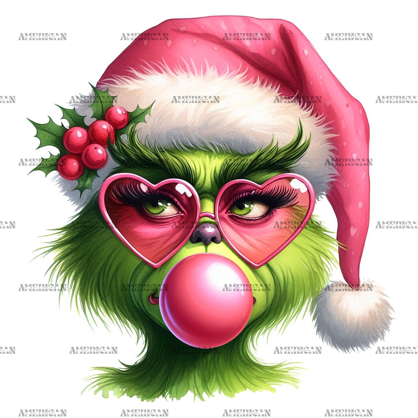 Bubble Grinch-2 DTF Transfer