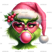 Bubble Grinch-2 DTF Transfer