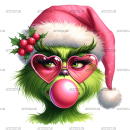 Bubble Grinch-2 DTF Transfer