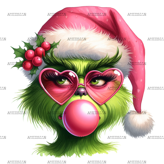 Bubble Grinch-2 DTF Transfer