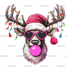 Bubble Reindeer DTF Transfer