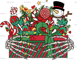 Christmas Basket DTF Transfer