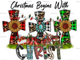 Christmas Begins With Christ DTF Transfer