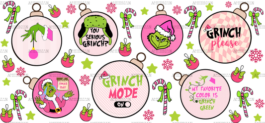 Christmas Bells Grinch UV DTF Transfer