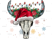 Christmas Boho Skull DTF Transfer