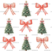 Christmas Bows-2 DTF Transfer