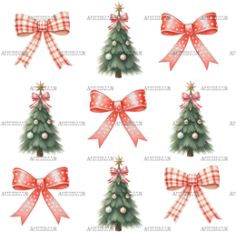 Christmas Bows-2 DTF Transfer