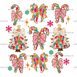 Christmas Bows-4 DTF Transfer