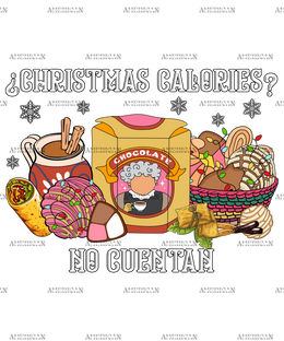 Christmas Calories No Cuentan-3 DTF Transfer