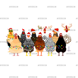 Christmas Chickens DTF Transfer