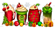 Grinch Christmas Coffee DTF Transfer