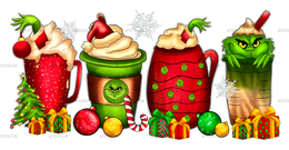 Grinch Christmas Coffee DTF Transfer