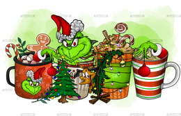 Christmas Coffee Grinch DTF Transfer