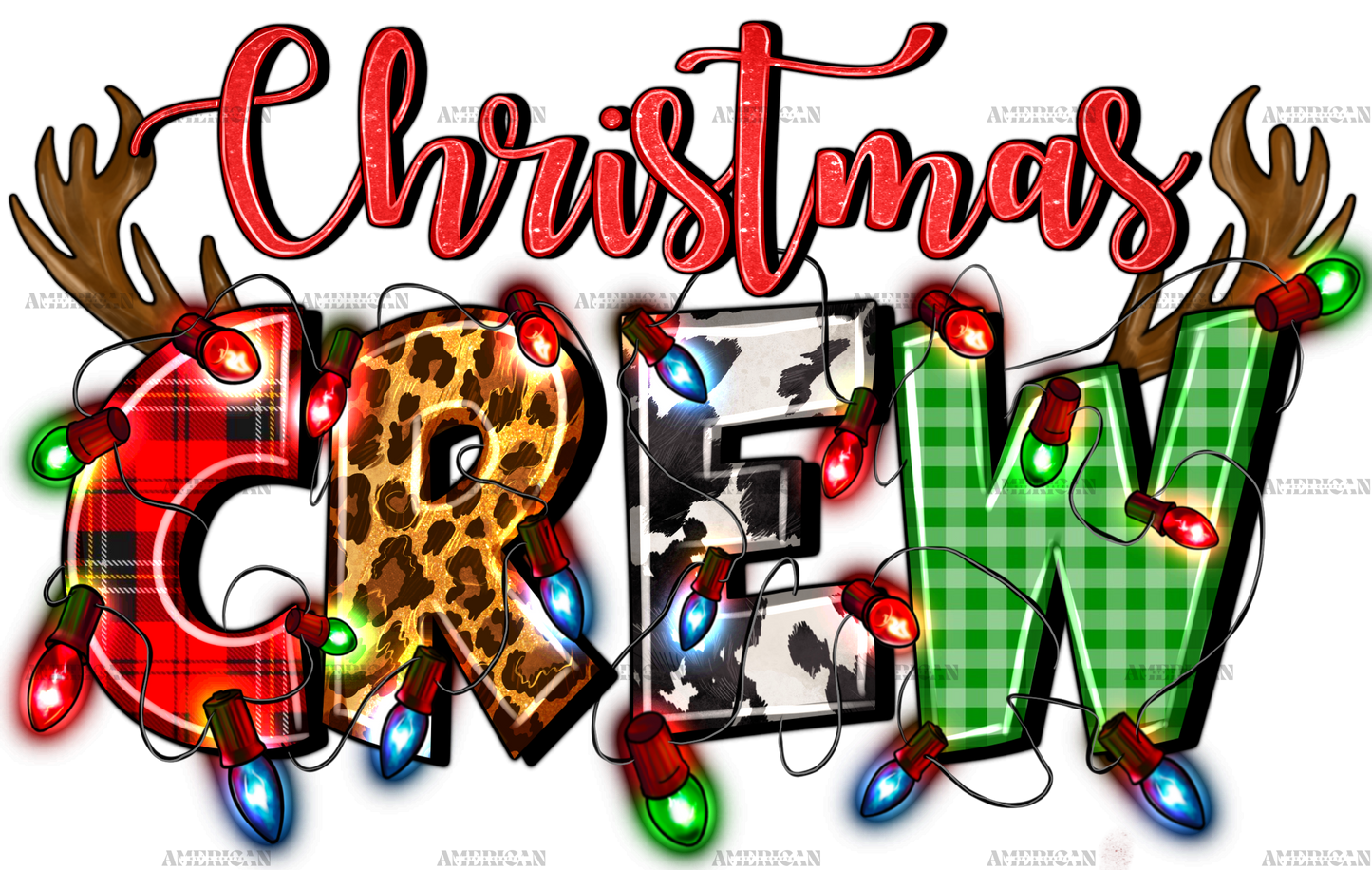 Christmas Crew Lights DTF Transfer