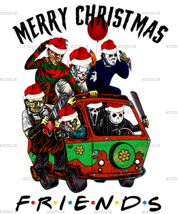 Christmas Friends Horror DTF Transfer