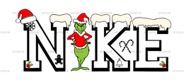 Christmas Grinch Nike White DTF Transfer