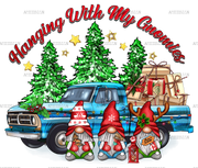 Christmas Hanging With My Gnomies Truck DTF Transfer