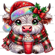 Christmas Highland Cow-1 DTF Transfer