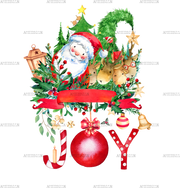 Christmas Joy Santa DTF Transfer
