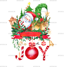 Christmas Joy Santa DTF Transfer