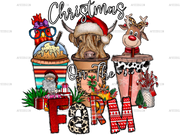 Christmas On The Farm Drink DTF Transfer